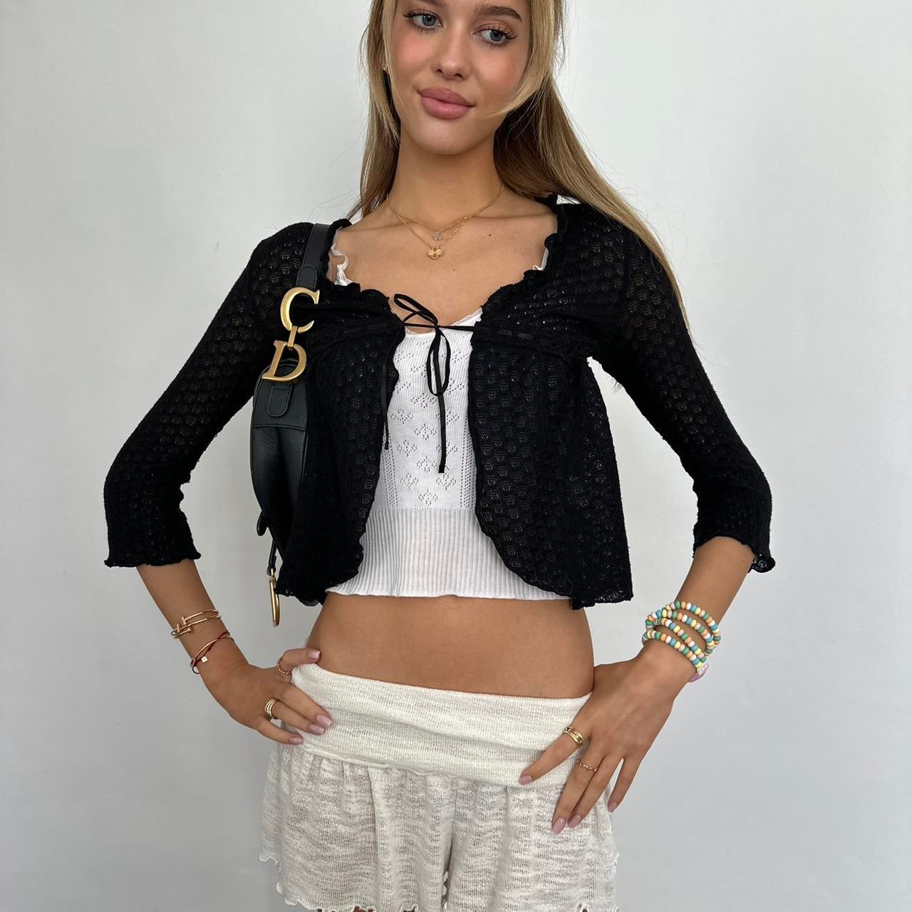 Vintage 2000’s open bohemian black cardigan