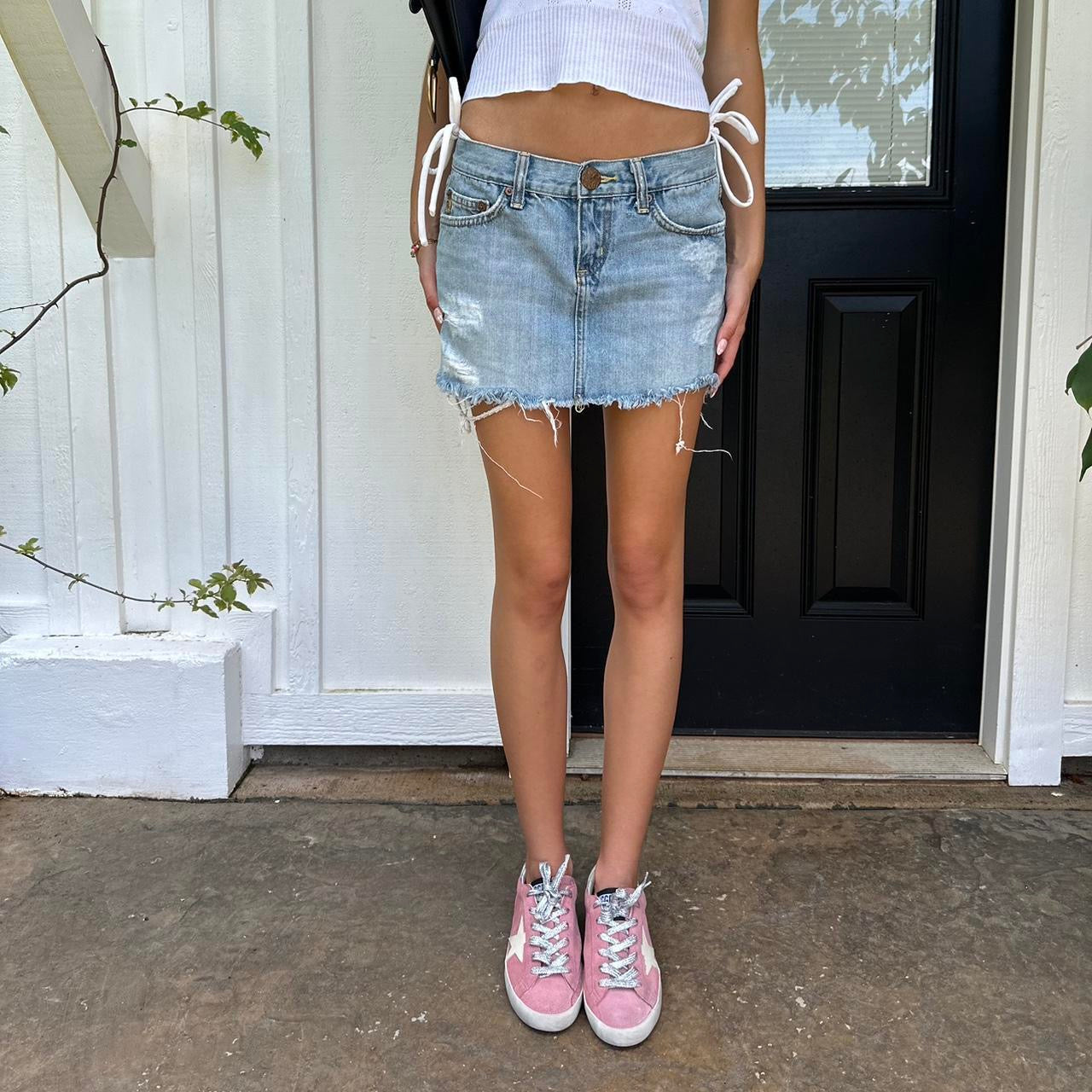 Vintage 90’s striped layered mini skirt