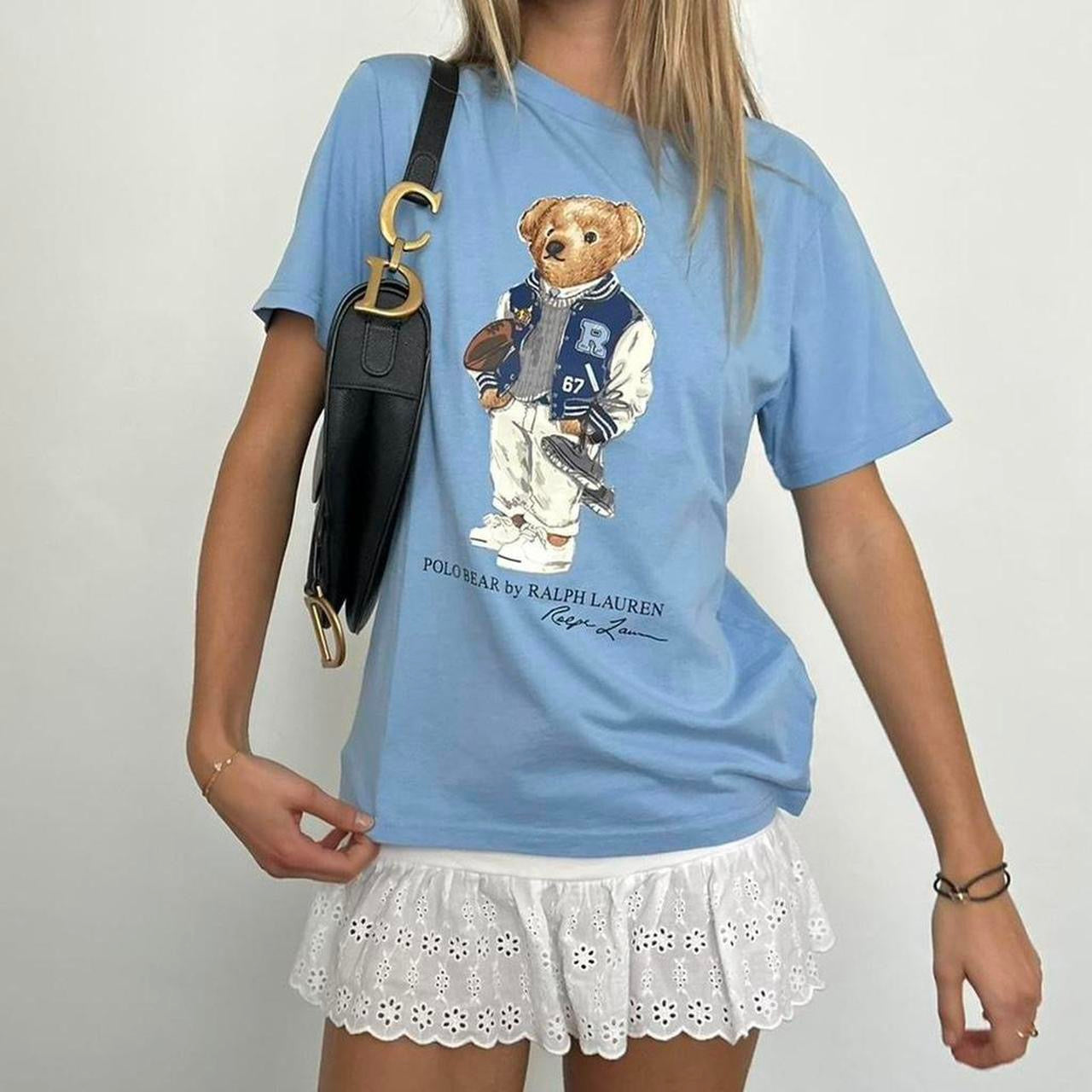 Vintage Ralph Lauren teddy bear blue top