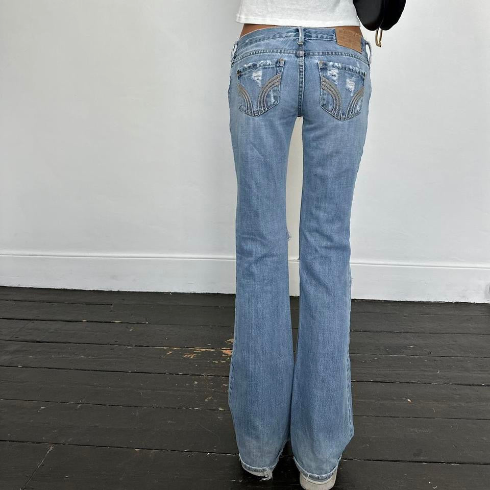 Vintage Hollister 2000’s blue bootcut distressed jeans