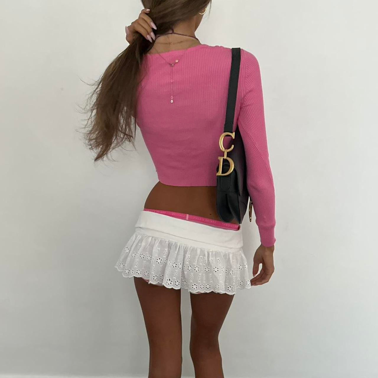 Vintage 2000’s asymmetrical long sleeve pink top