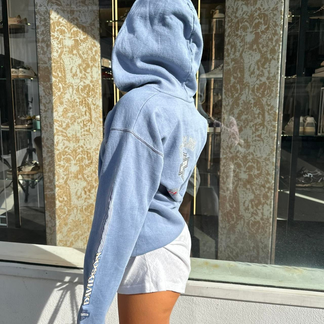 Vintage Harley Davidson blue hoodie