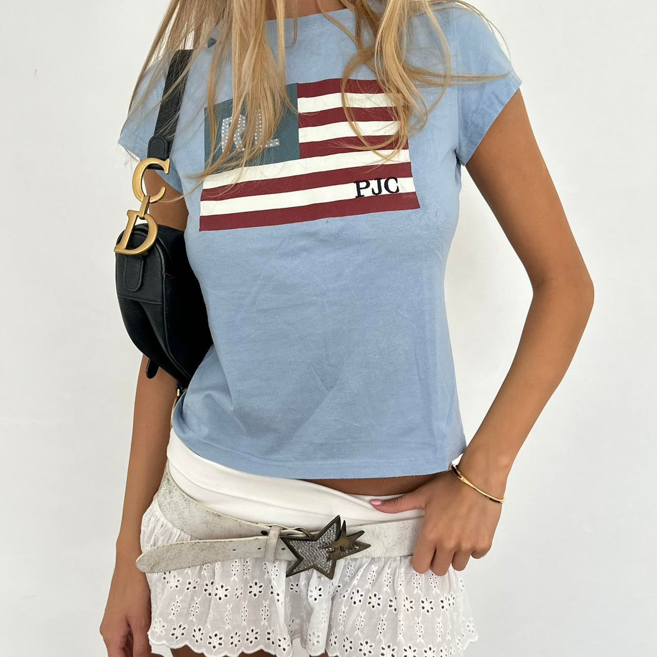 Vintage 90’s blue American flag Ralph Lauren baby tee