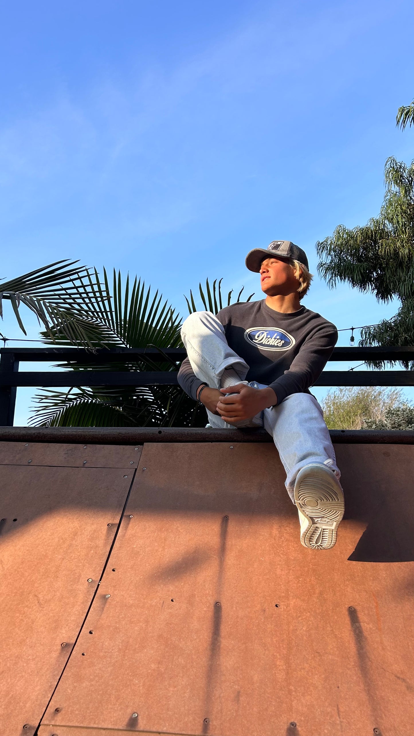 Vintage Dickies grey logo long sleeve top