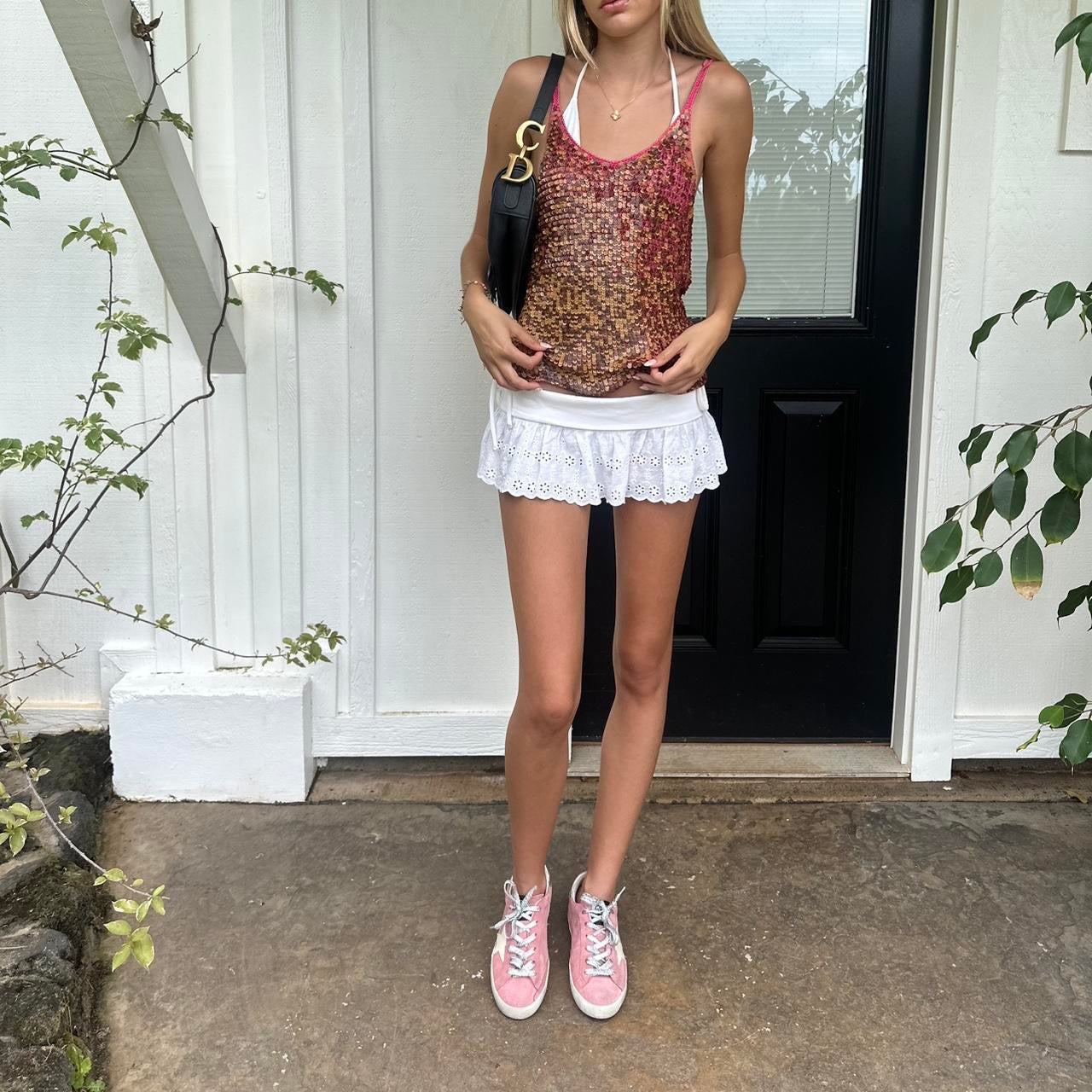 Vintage 90’s sequin pink cami top