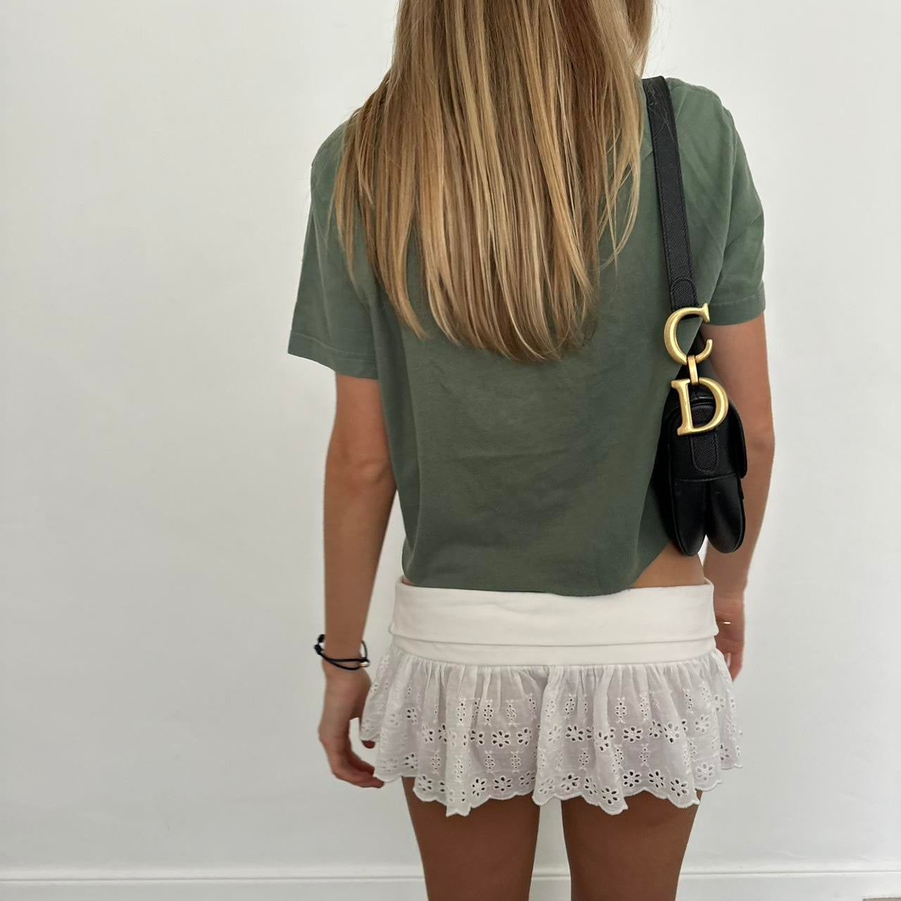 Vintage 90’s Abercrombie & Fitch varsity yellow & green New York baby tee