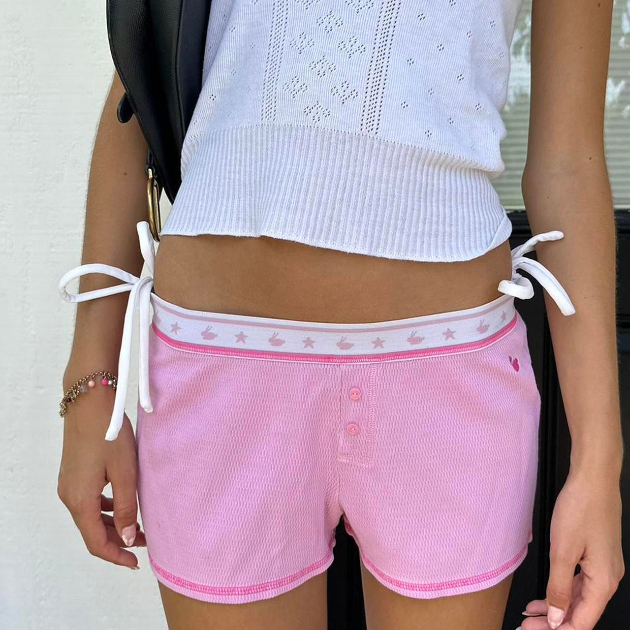 Vintage 2000’s pink waffle bunny shorts