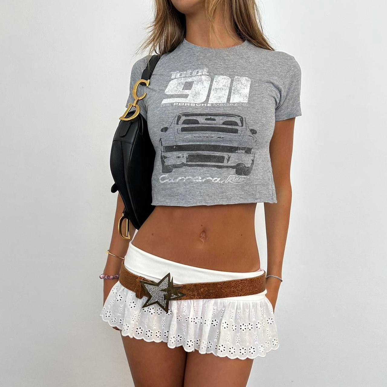 Vintage Porsche 911 Design grey baby tee π
