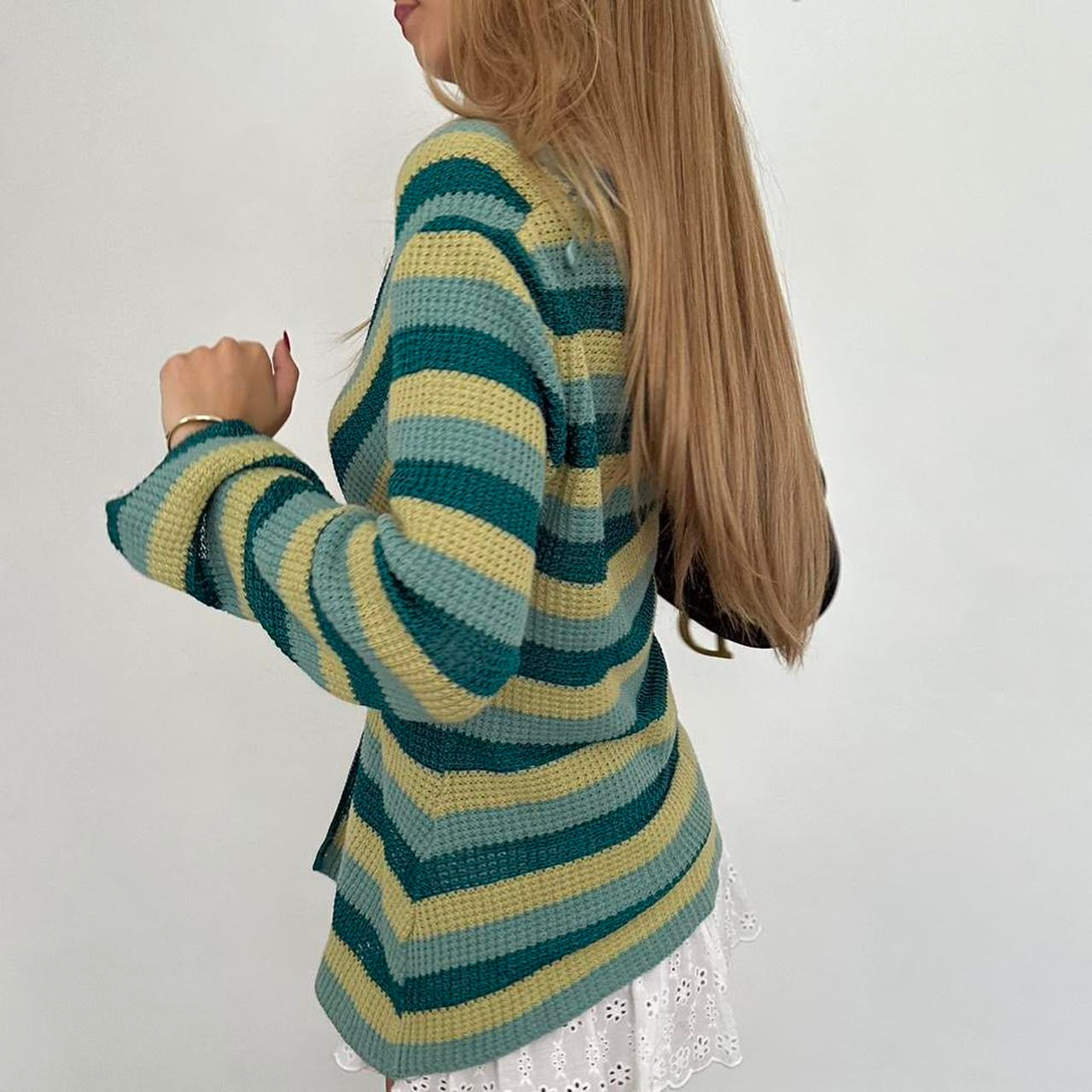 Vintage 90’s green open front button cardigan