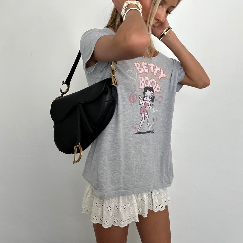 Vintage betty boop cute off shoulder top