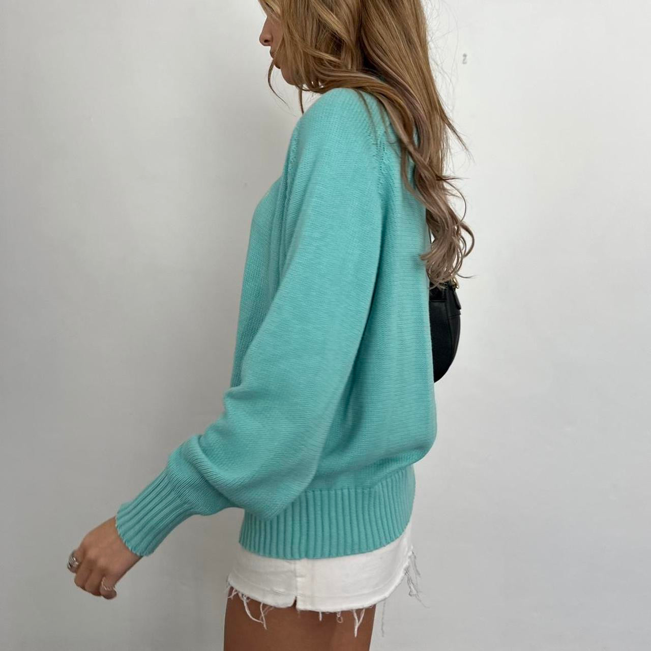 Vintage Ralph Lauren turquoise blue sweater