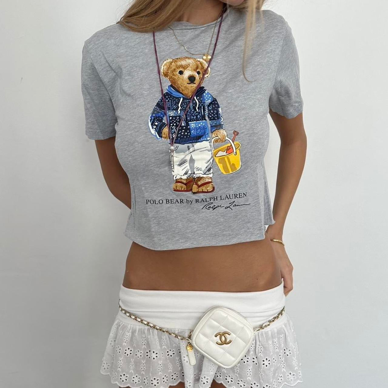 Vintage Ralph Lauren grey teddy bear baby tee
