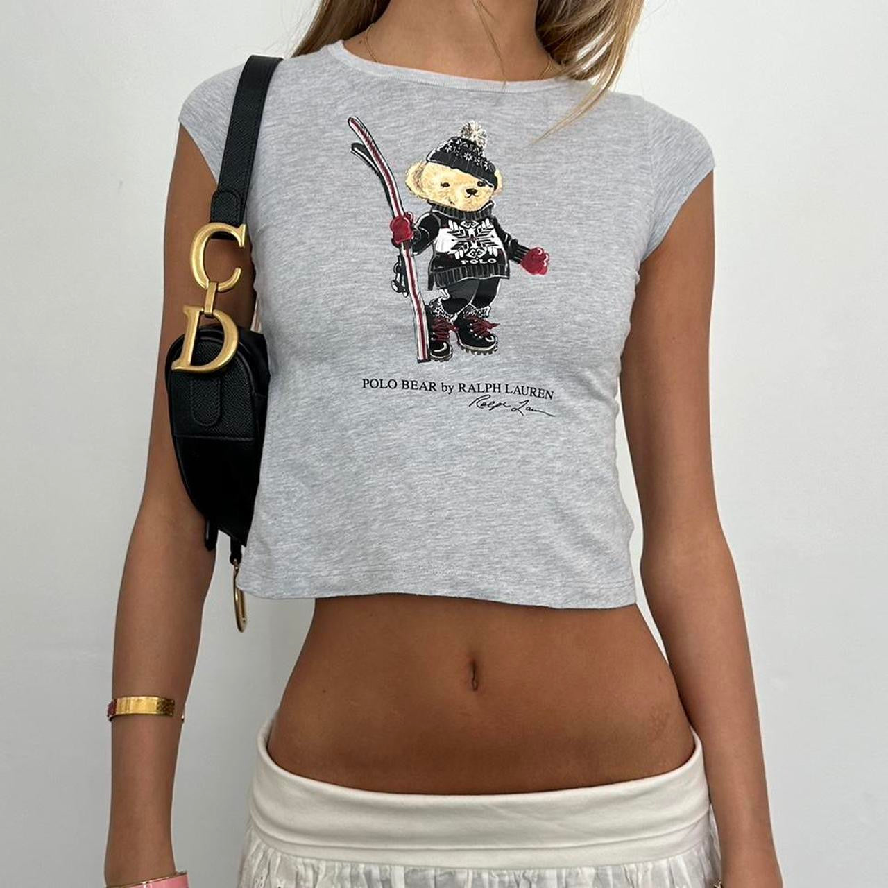 Vintage Ralph Lauren grey teddy bear baby tee