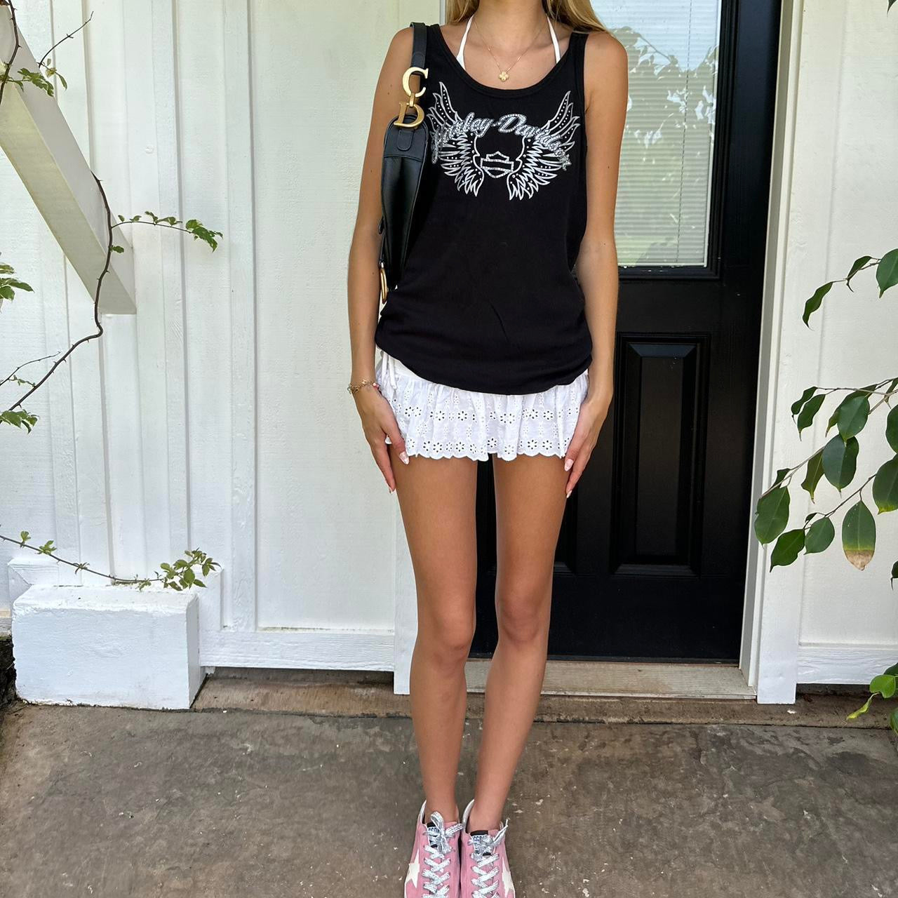 Vintage Harley Davidson black cami top