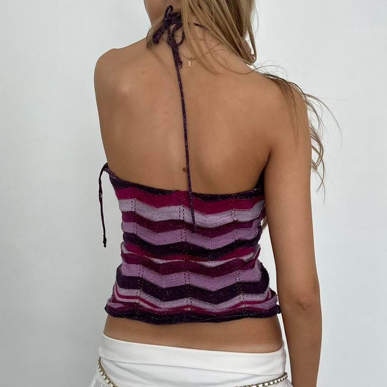 Vintage 2000’s sparkly purple halter neck top