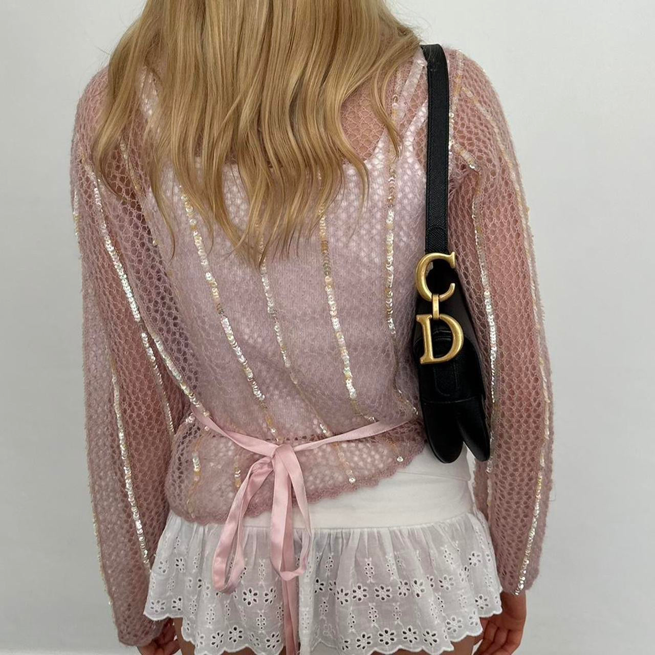 Vintage 90ās pink knit wrap top