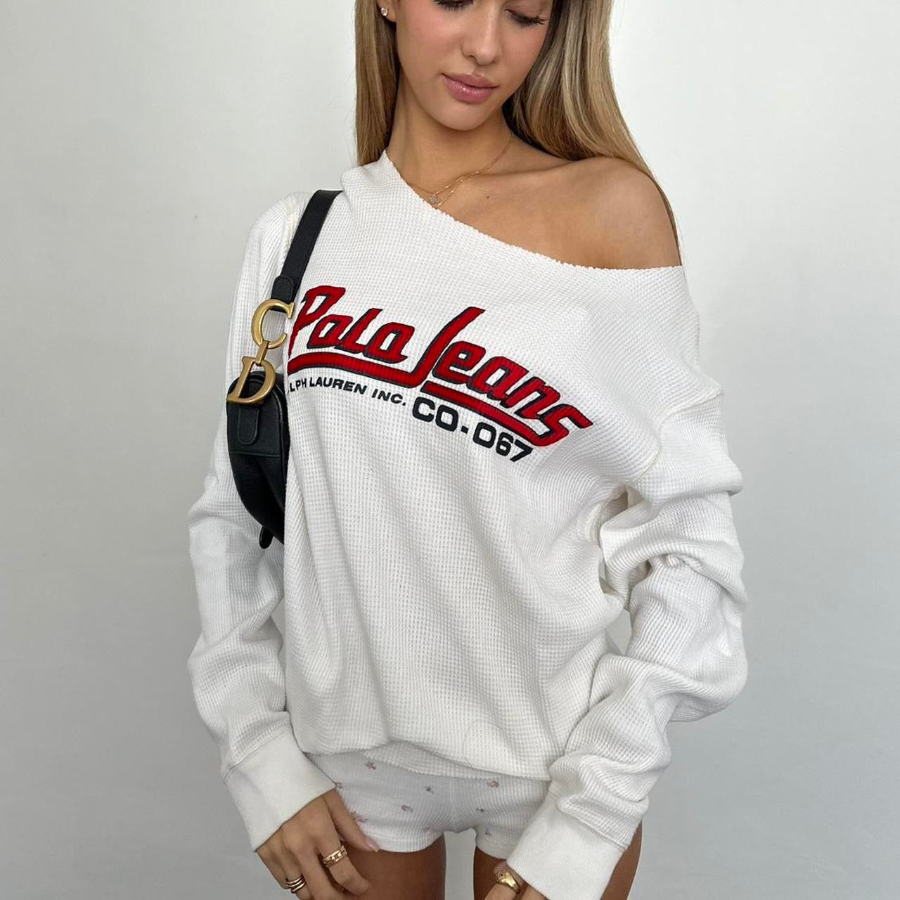 Vintage Ralph Lauren white oversized long sleeve top