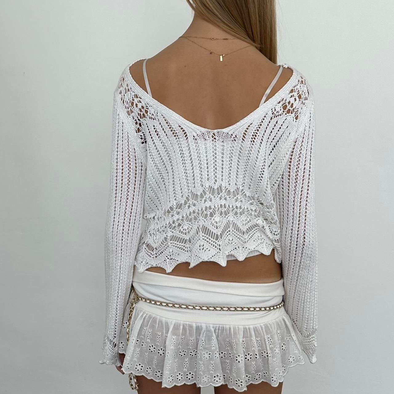 Vintage white delicate layering top