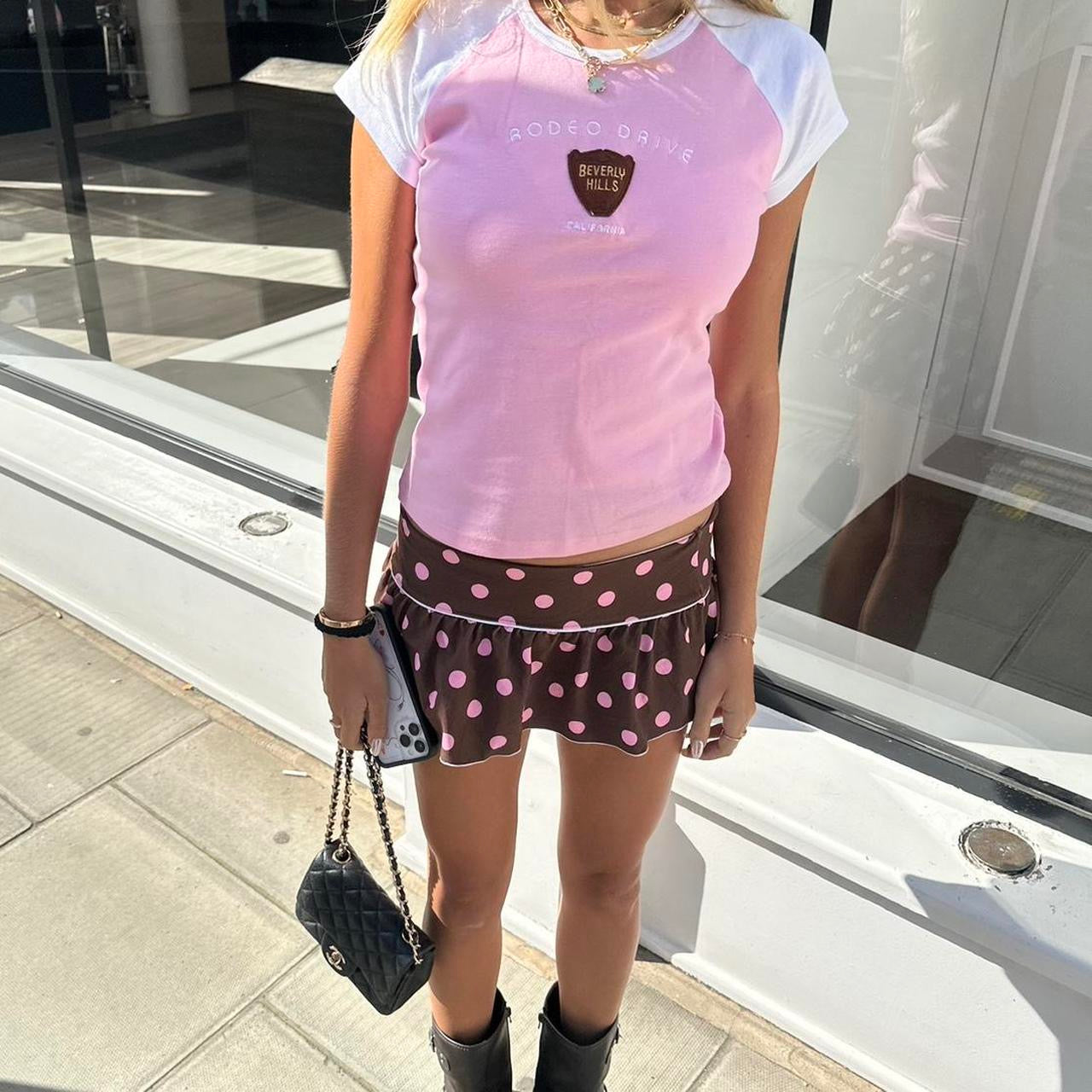 Vintage 2000’s Rodeo Drive pink baby tee