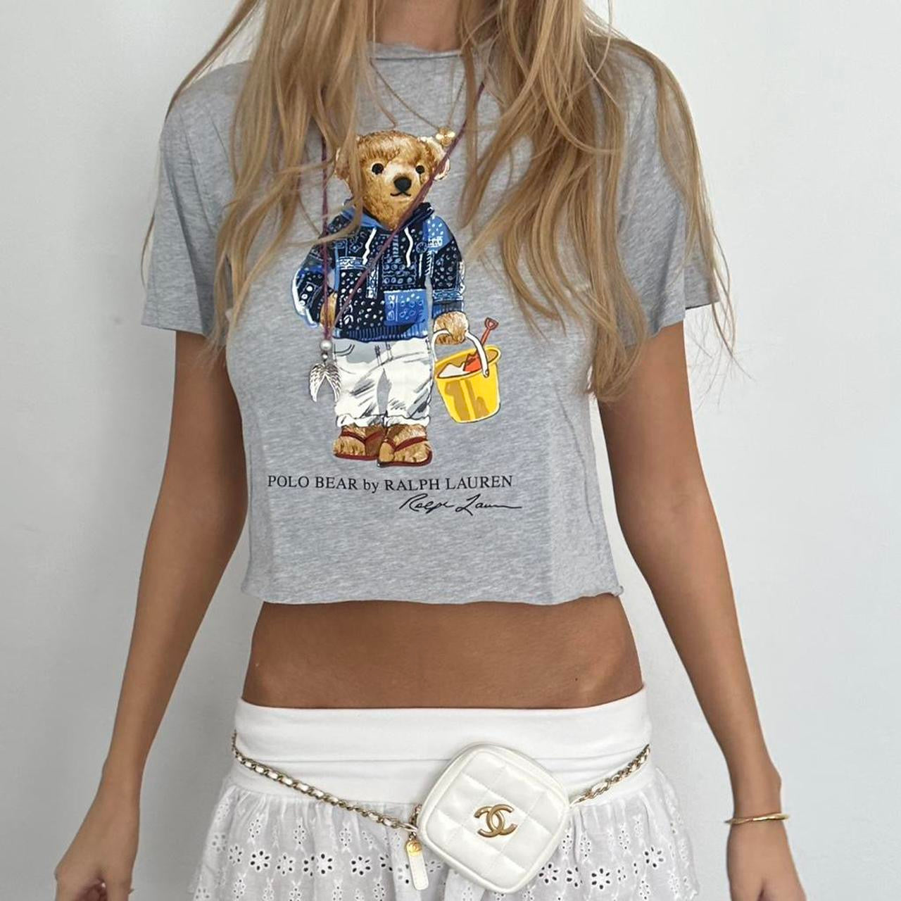 Vintage Ralph Lauren grey teddy bear baby tee