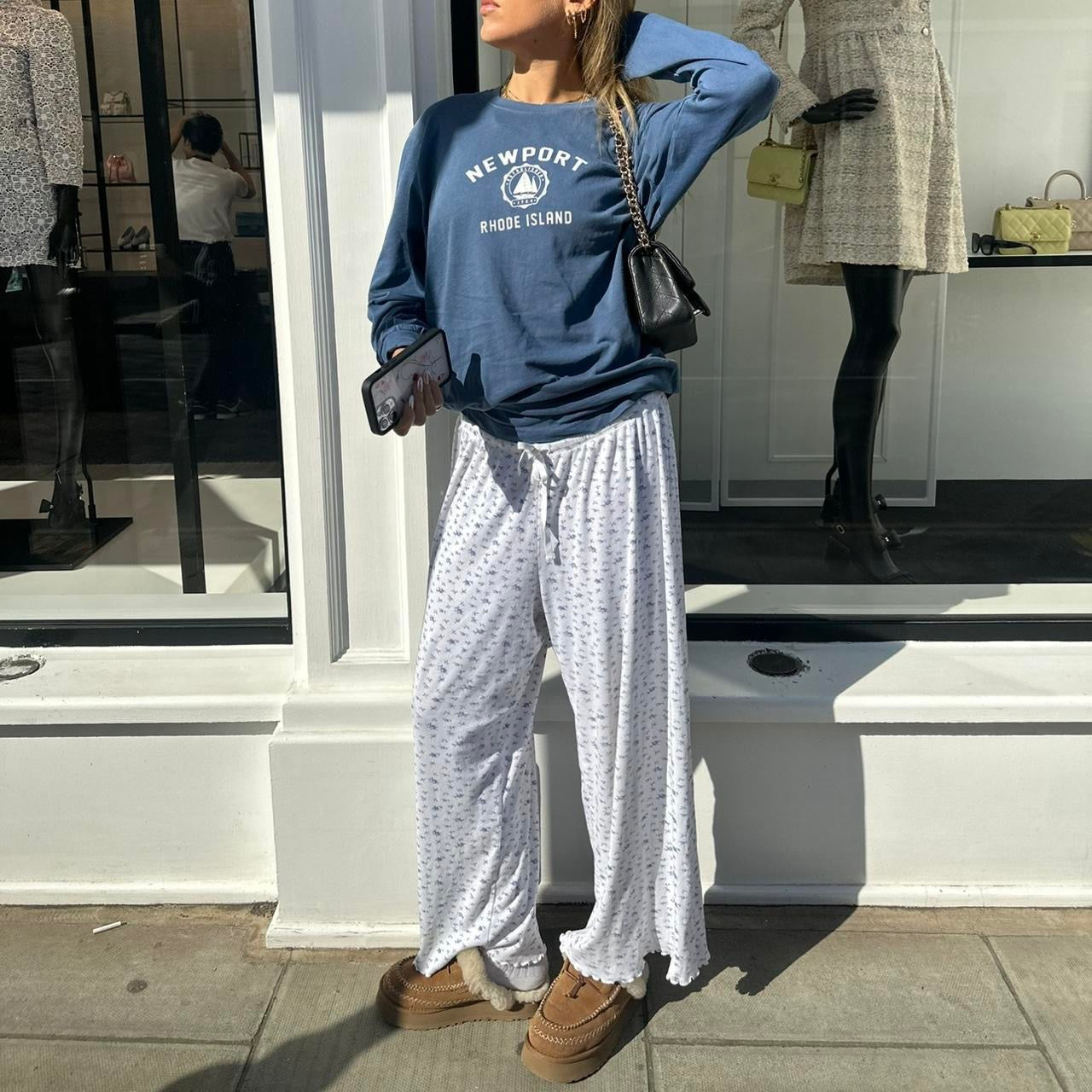 Vintage 90’s Ralph Lauren blue floral pants