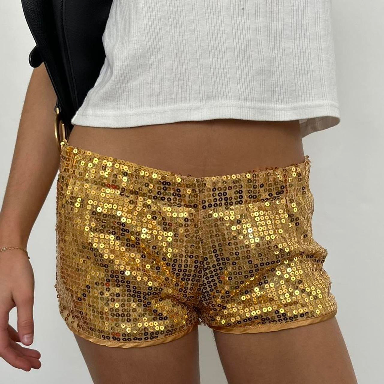 Vintage 2000s gold sequin shorts