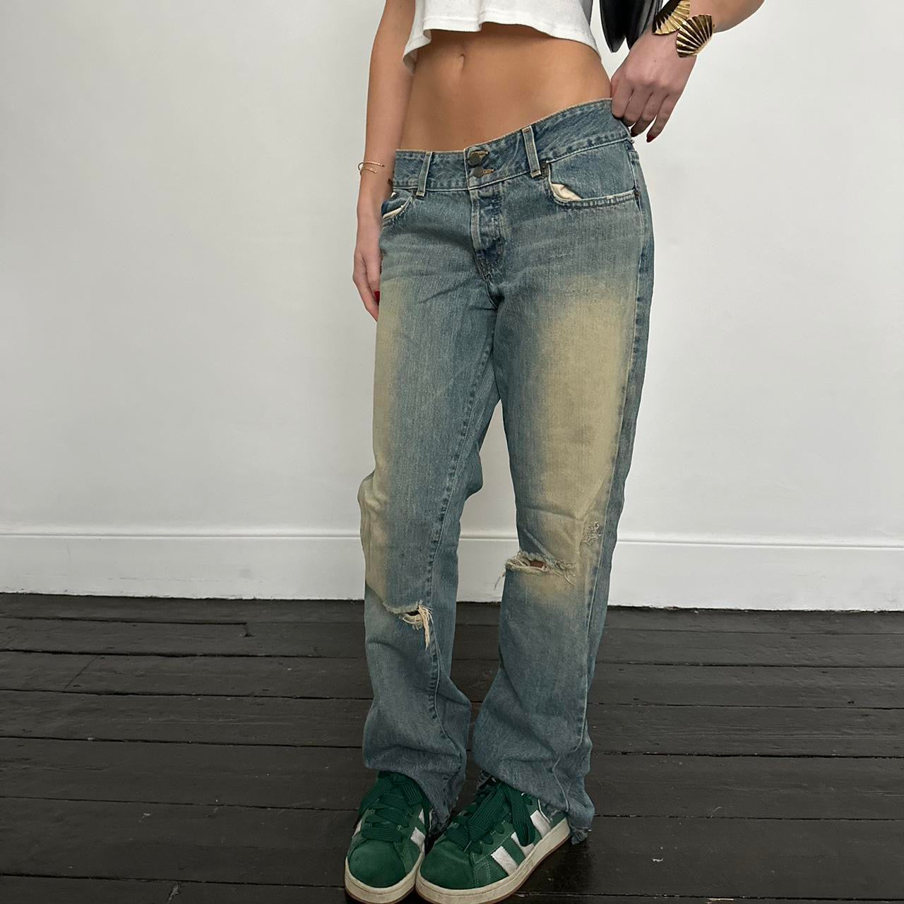 Vintage Abercrombie and Fitch blue distressed jeans