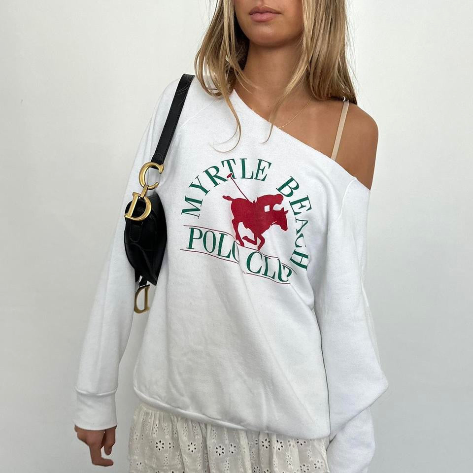 Vintage Polo Club Myrtle Beach white sweatshirt