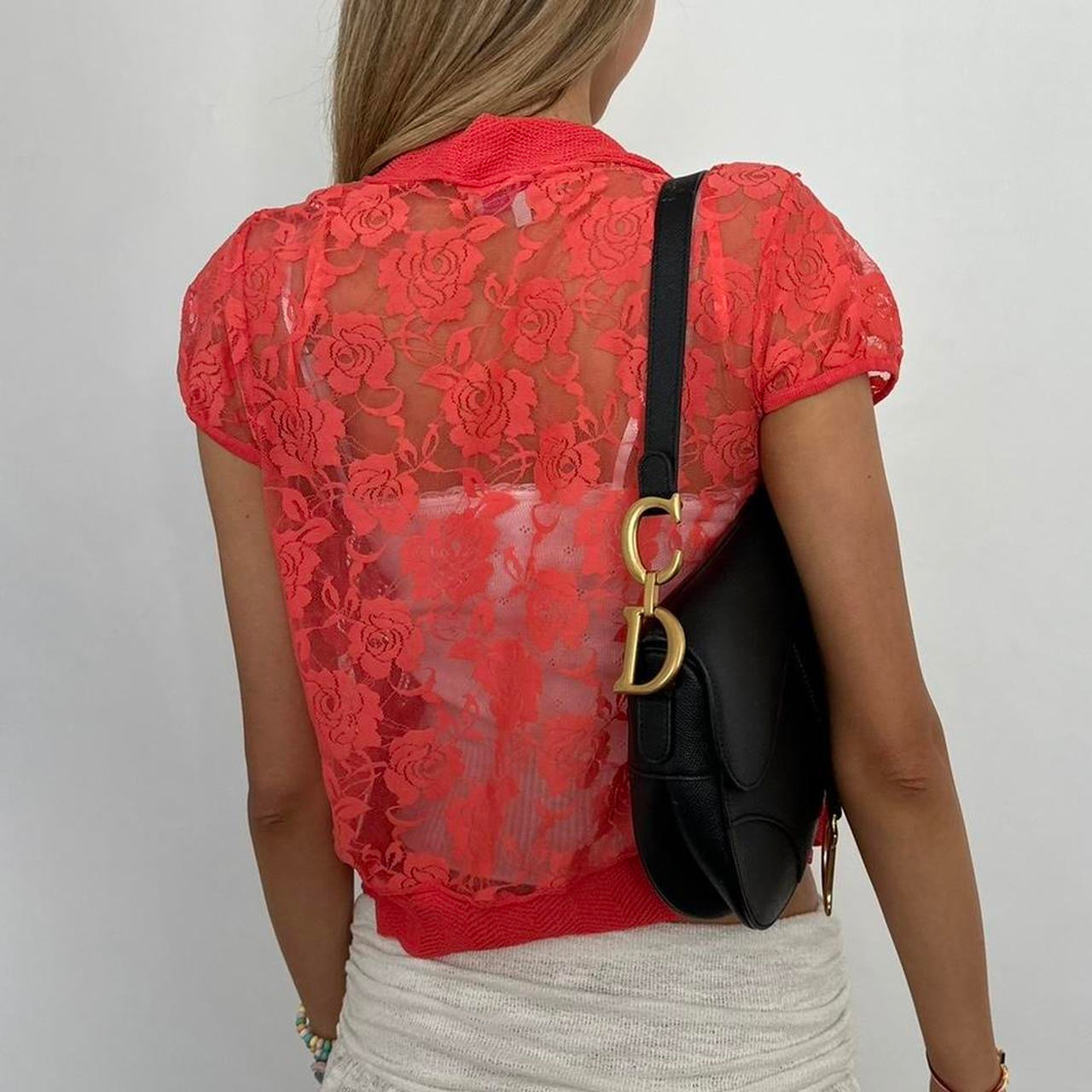 Vintage rose lace layering top