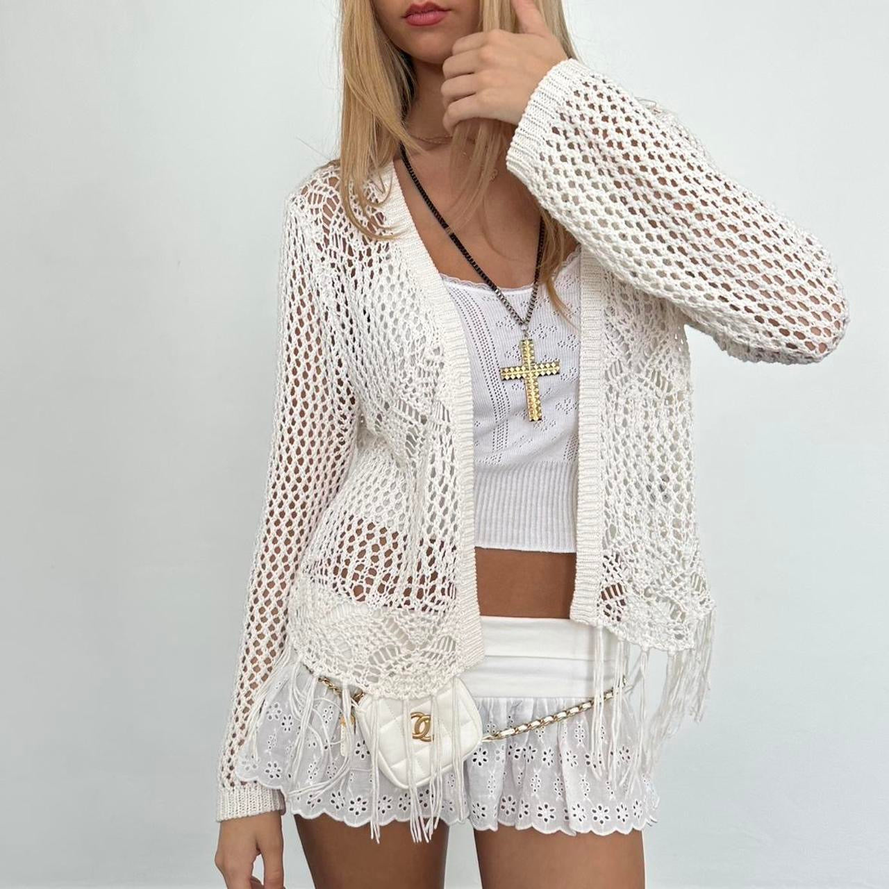 Vintage white delicate layering top