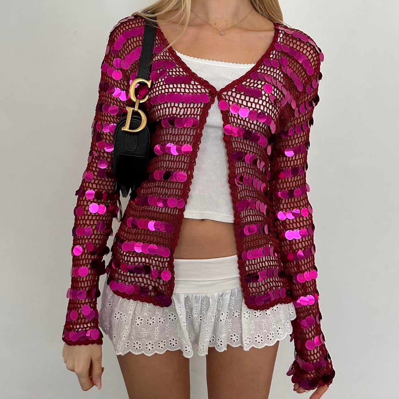 Vintage 90’s pink sequin long sleeve top