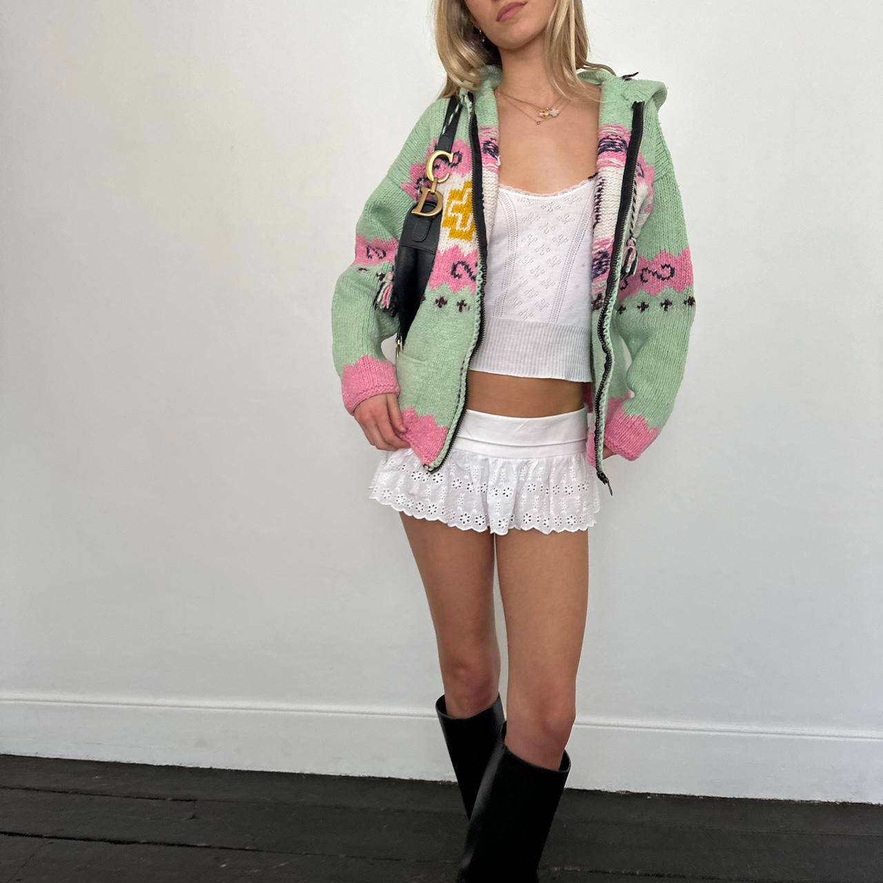 Vintage handmade design knit cardigan