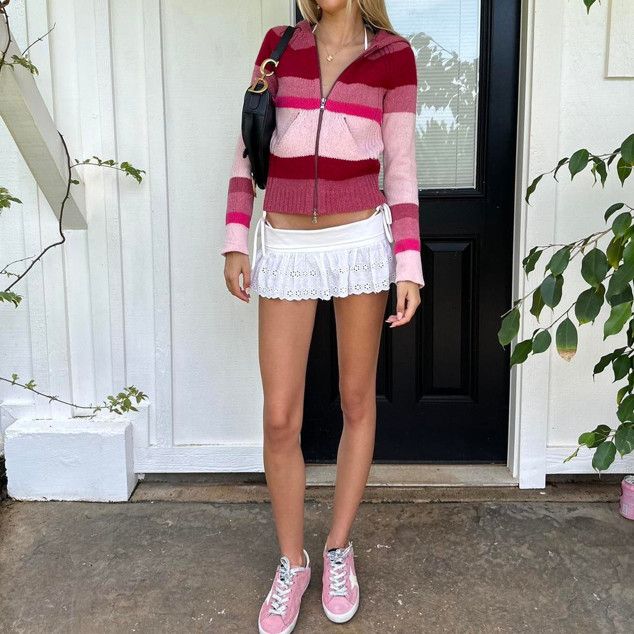 Vintage 2000’s striped knitted hoodie