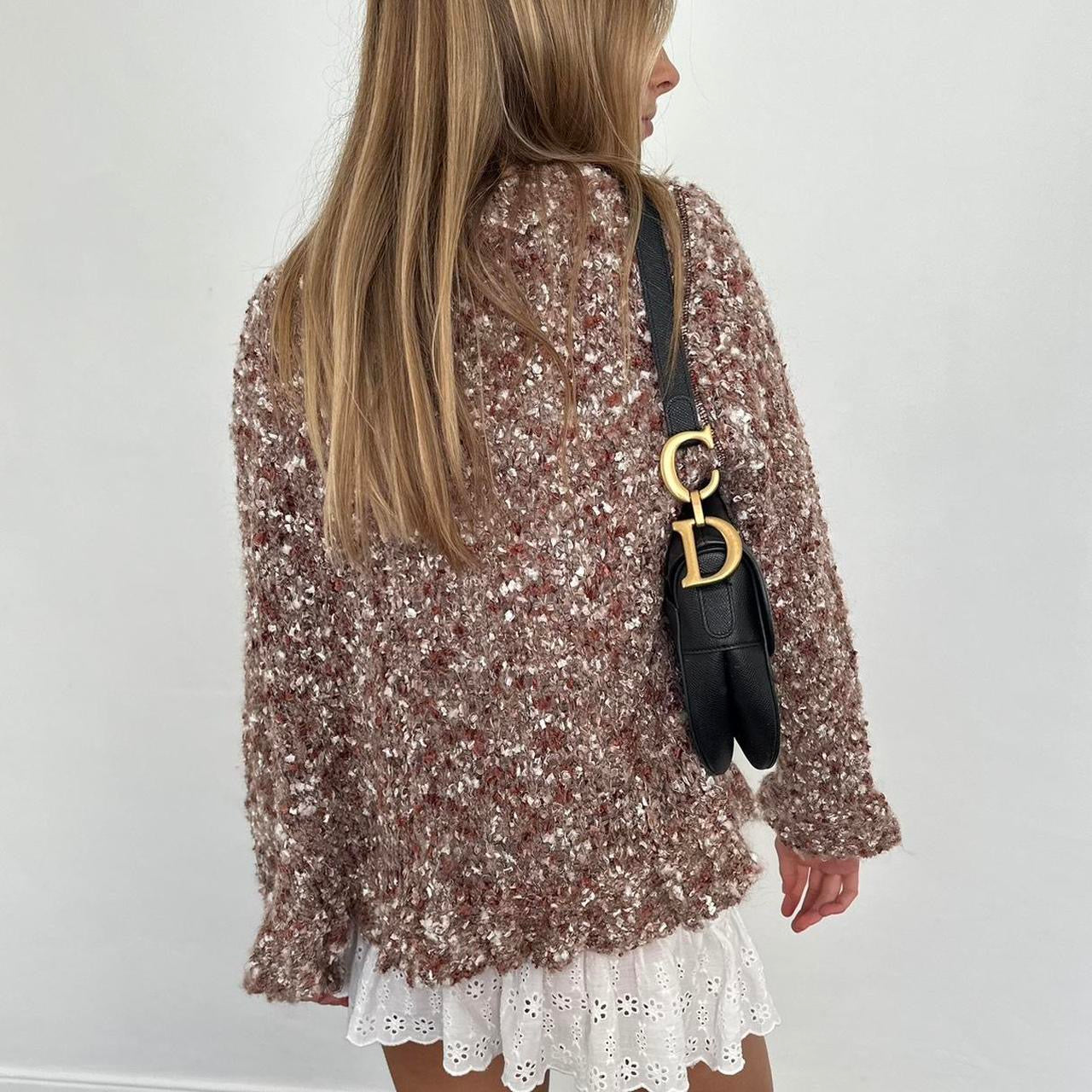 Vintage 90’s beautiful brown knit cardigan