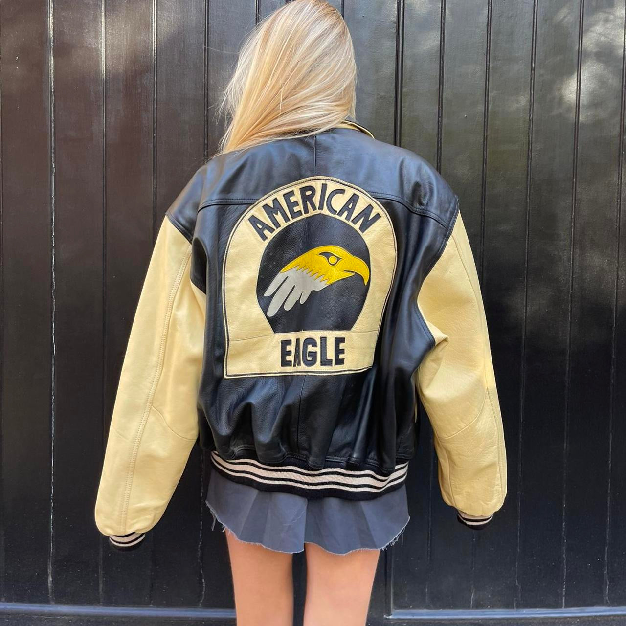 Vintage American eagle leather buy jacket