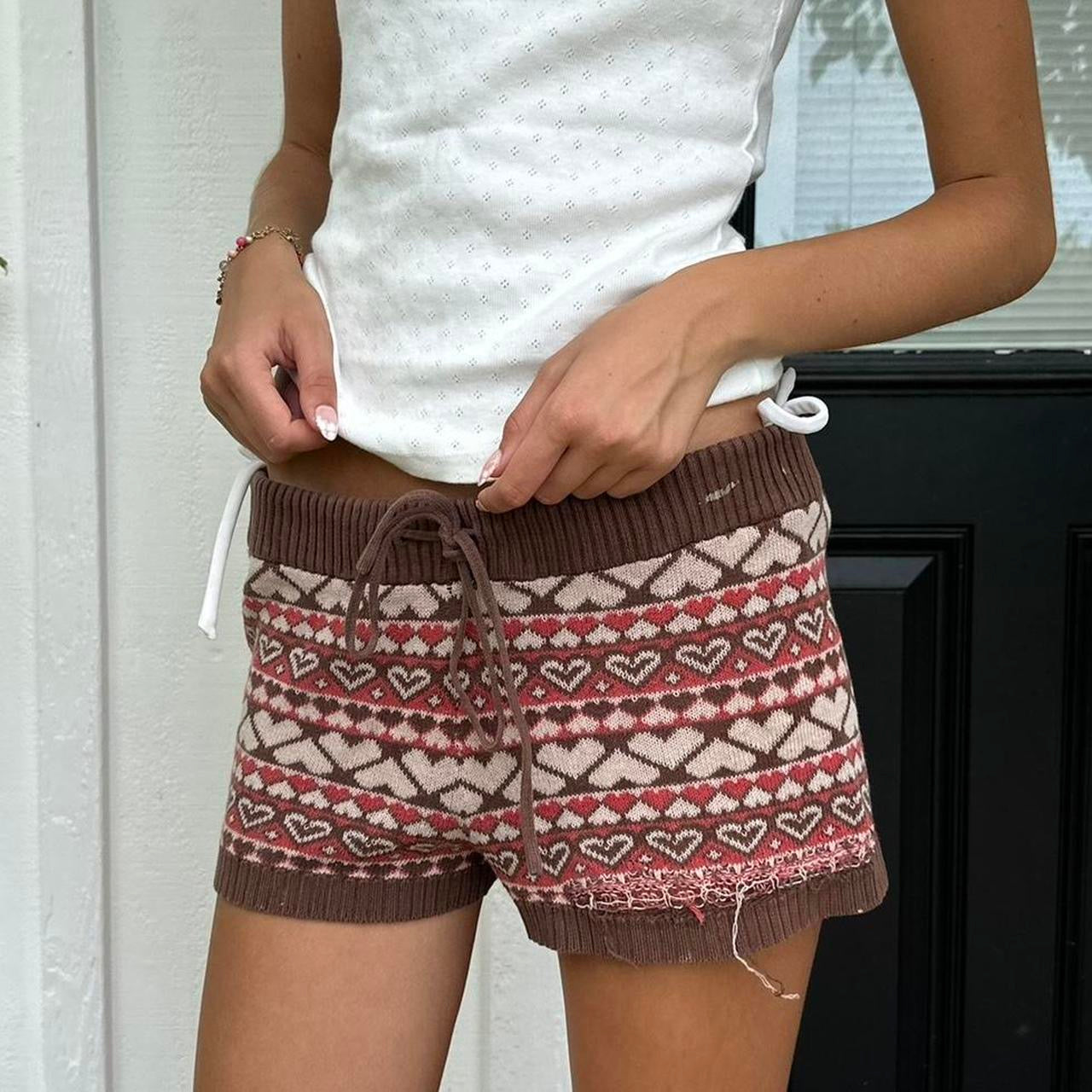 Vintage 2000s Roxy brown knitted shorts