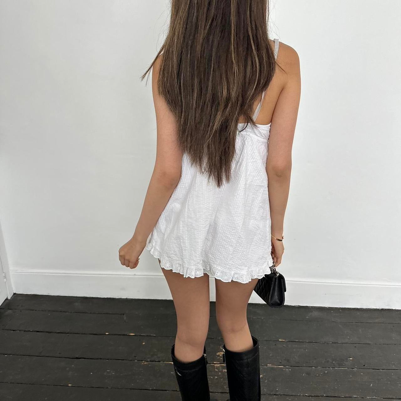 Vintage 90s white babydoll mini dress