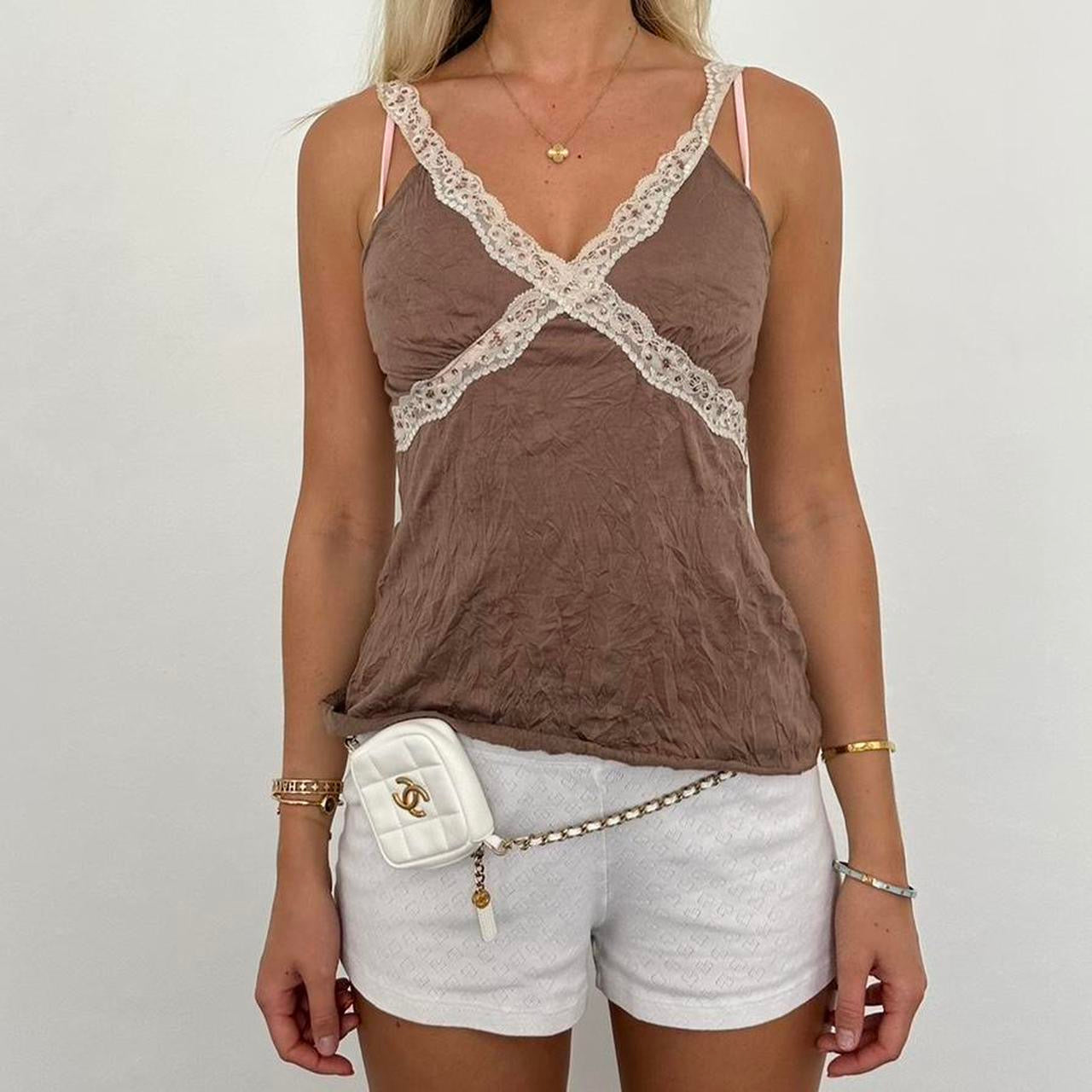 Vintage 2000’s brown lace cami top