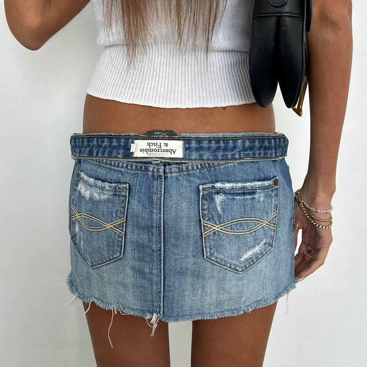 Vintage 00s Abercrombie and Fitch denim mini skirt