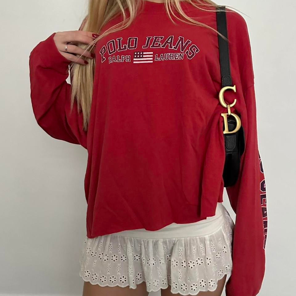 Vintage Polo Ralph Lauren red graphic long sleeve T-shirt