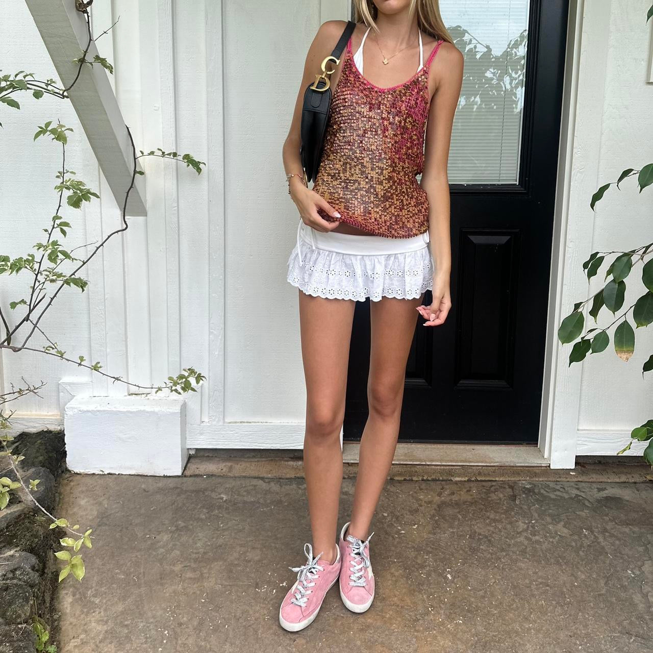 Vintage 90’s sequin pink cami top