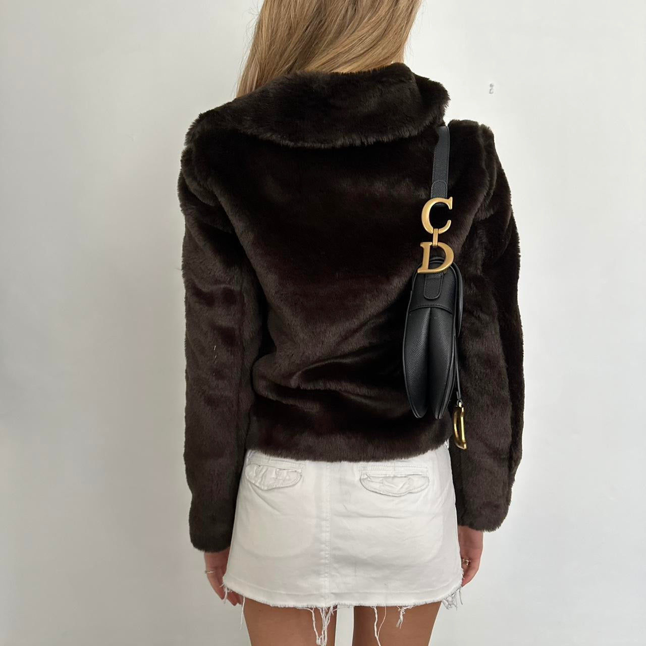 Vintage 2000’s brown faux fur jacket