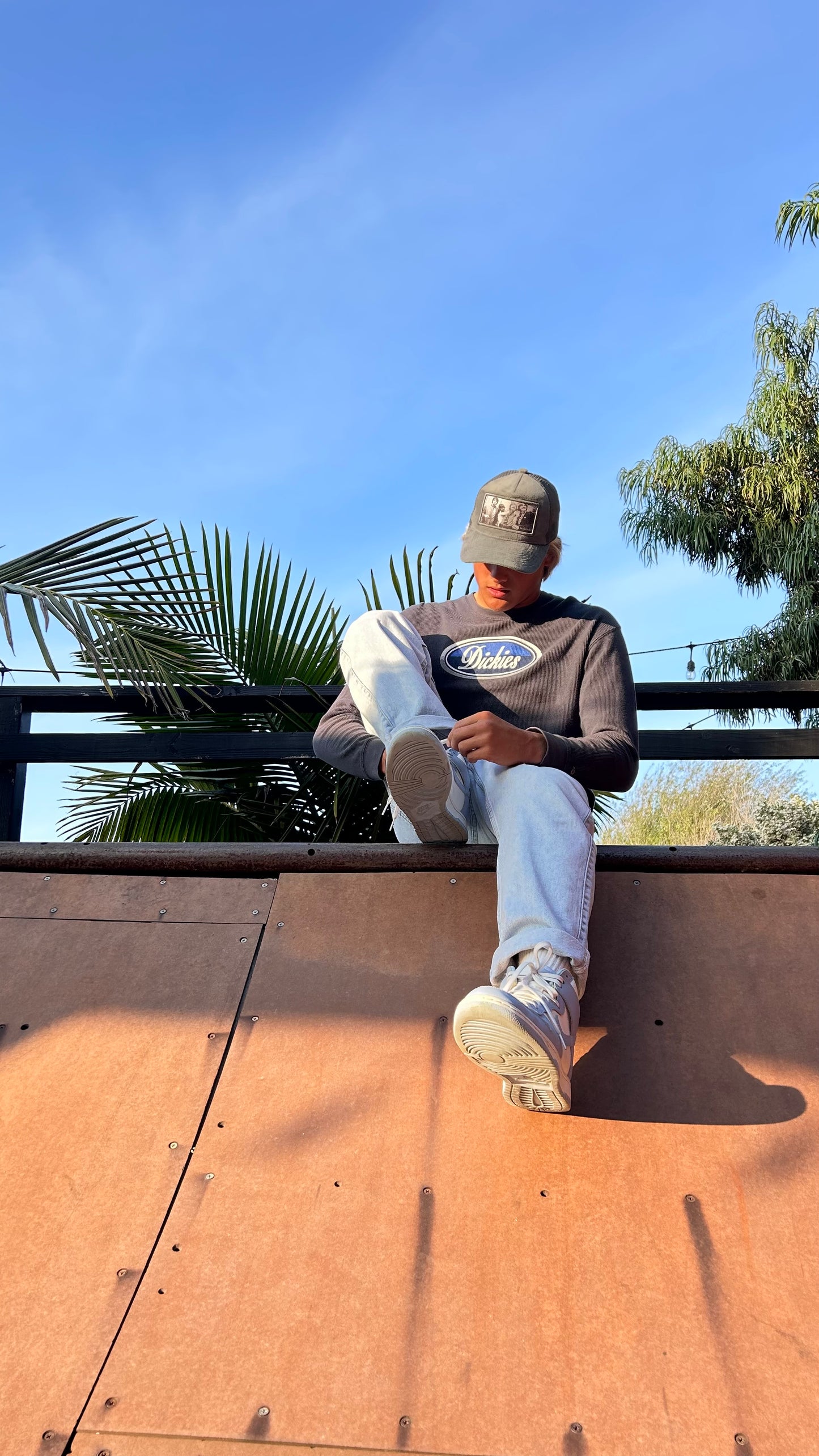 Vintage Dickies grey logo long sleeve top