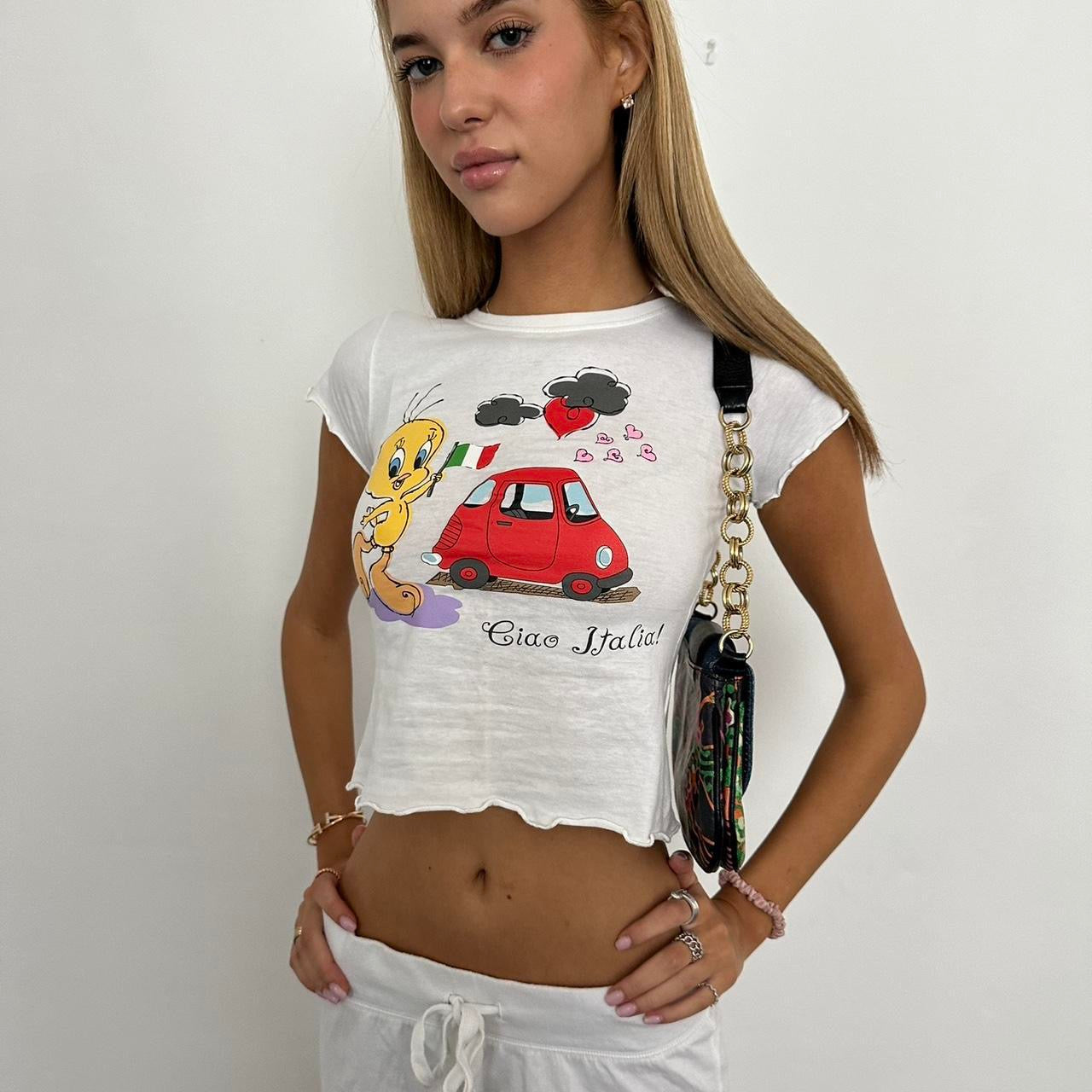 Vintage 90โs tweety ciao Italia rare baby tee ๐ฎ๐น