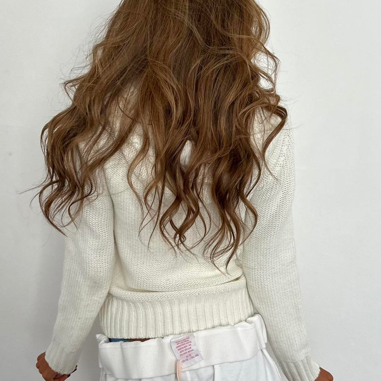 Vintage 90’s knitted white cardigan sweater