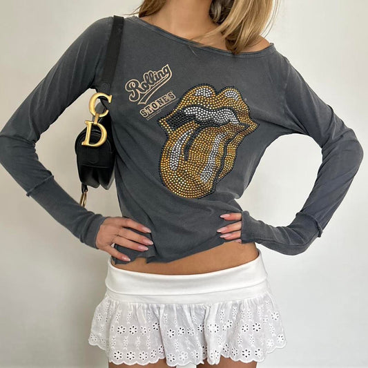 Vintage grey Rolling Stones long sleeve top