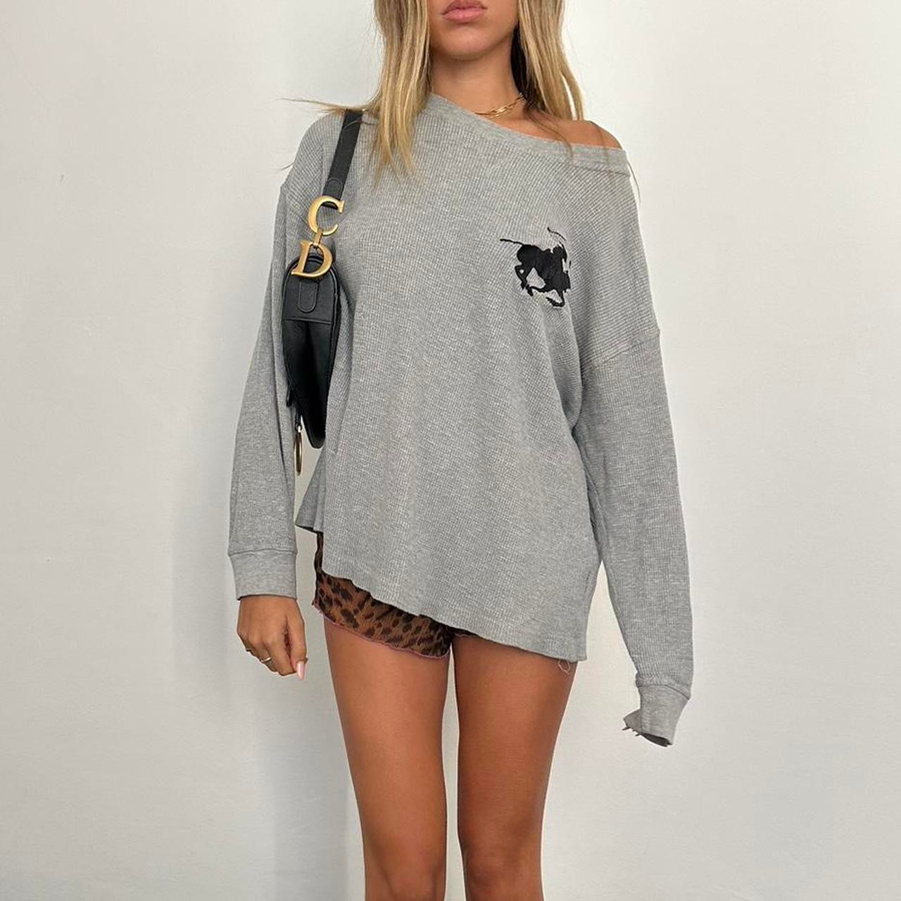 Vintage polo waffle long sleeve top