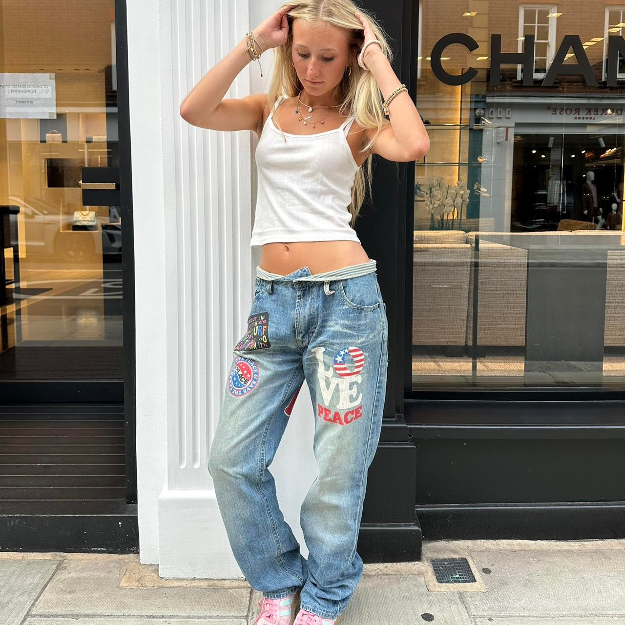 Vintage iconic rare 90s I love surf jeans 🩵🏄🏼♀️