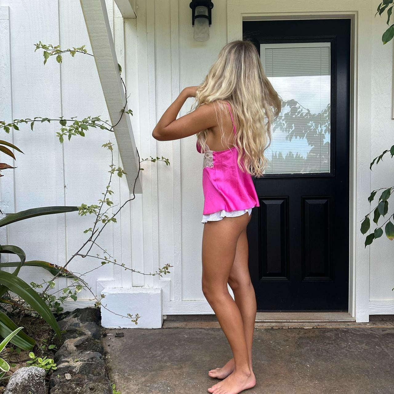Vintage Victoria’s Secret pink lace babydoll top