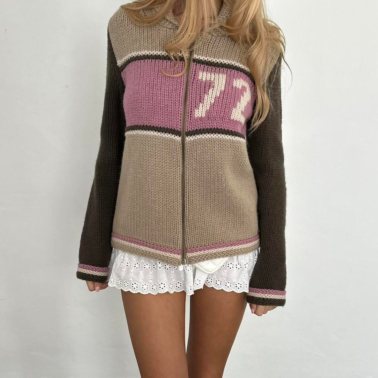 Vintage 90ās knit zip up cardigan